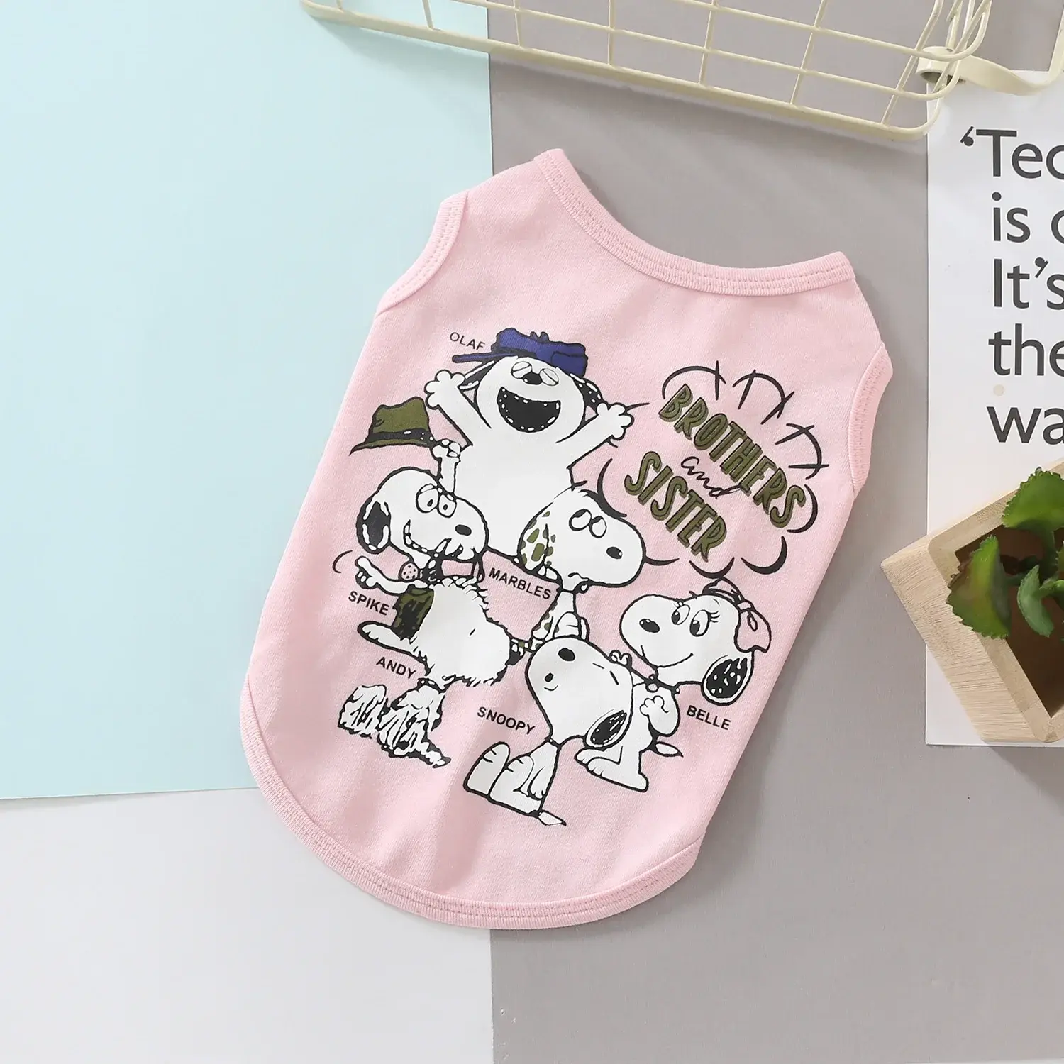 Dog Clothes Cartoon Pet Vest Snoopy Spring/Summer 2023 New Pet Clothes T-Shirt Vest Breathable Pet Clothes