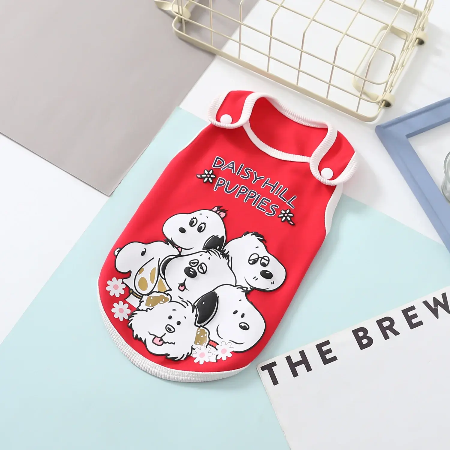 Snoopy cute Dog Vest T-Shirt cartoon Summer Pet Clothes Cartoon Pet Shoulder Vest