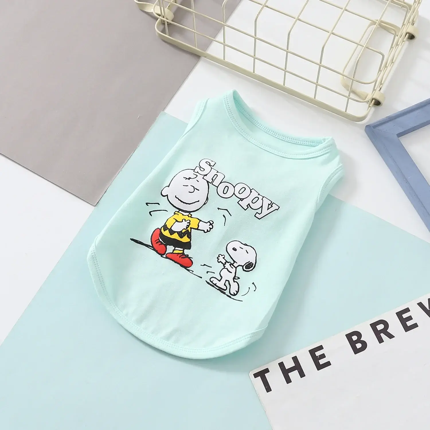 Snoopy Summer Pet Clothes Fashion Cartoon Pet Vest Fashion Sweat-Absorbing Dog T-Shirt Coats Dog Clothes