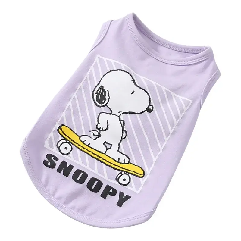 Snoopy Summer Pet Clothes Fashion Cartoon Pet Vest Fashion Sweat-Absorbing Dog T-Shirt Coats Dog Clothes