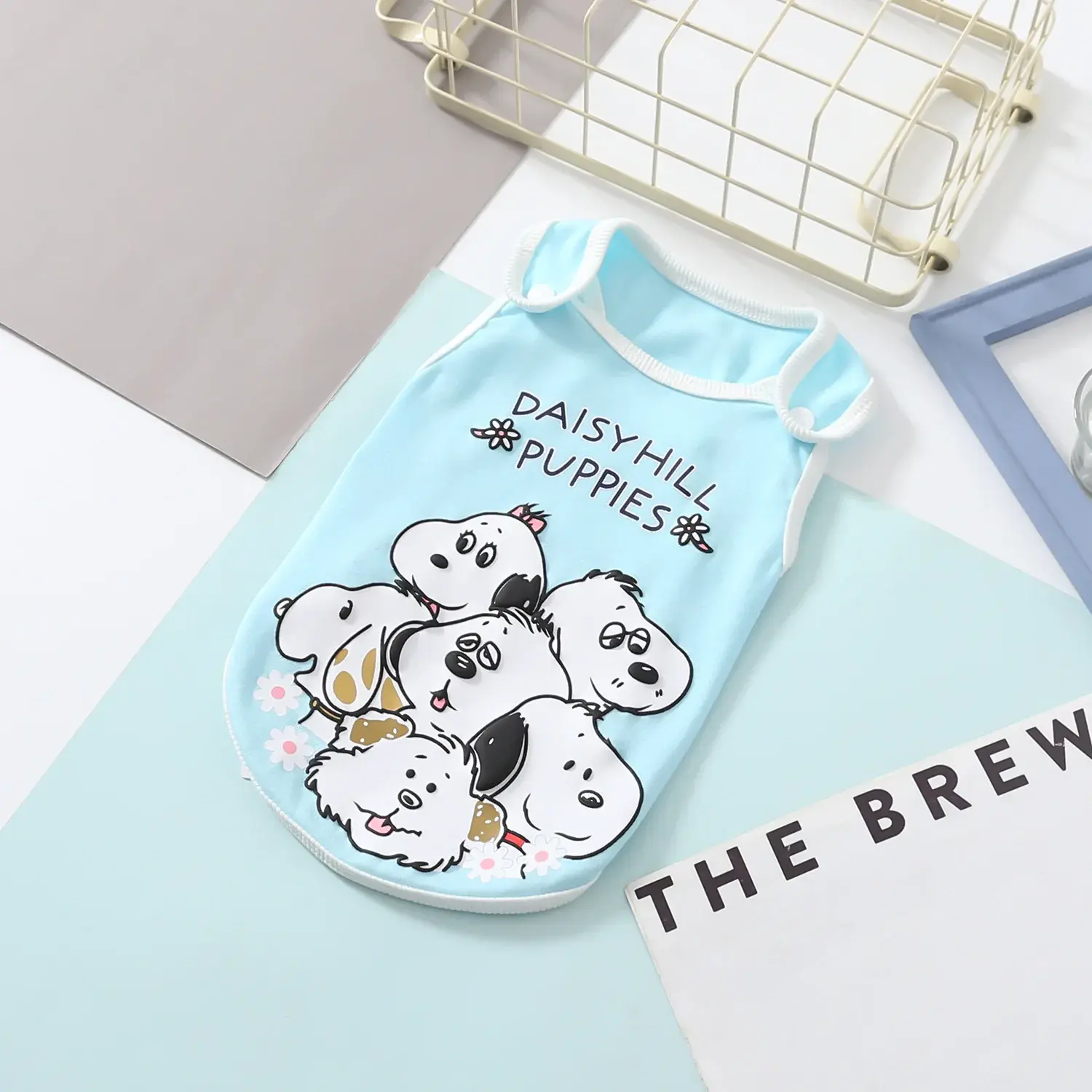 Snoopy cute Dog Vest T-Shirt cartoon Summer Pet Clothes Cartoon Pet Shoulder Vest