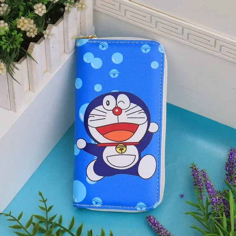 mobile phone bag storage coin purse clutch Doraemon long wallet boy girl zipper card holder
