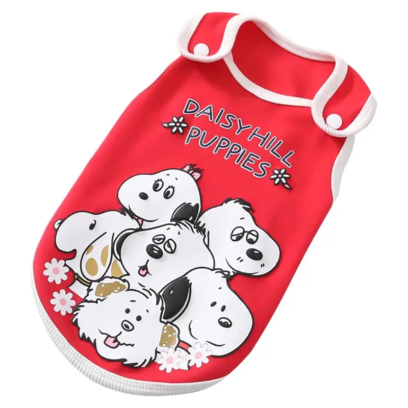 Snoopy cute Dog Vest T-Shirt cartoon Summer Pet Clothes Cartoon Pet Shoulder Vest