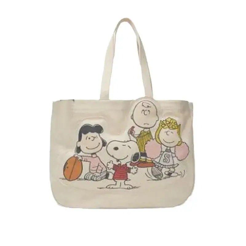 Snoopy Pattern Shopping storage Bag handbag New Cartoon cute Women's Canvas shoulder bag Tote Children's Girl's