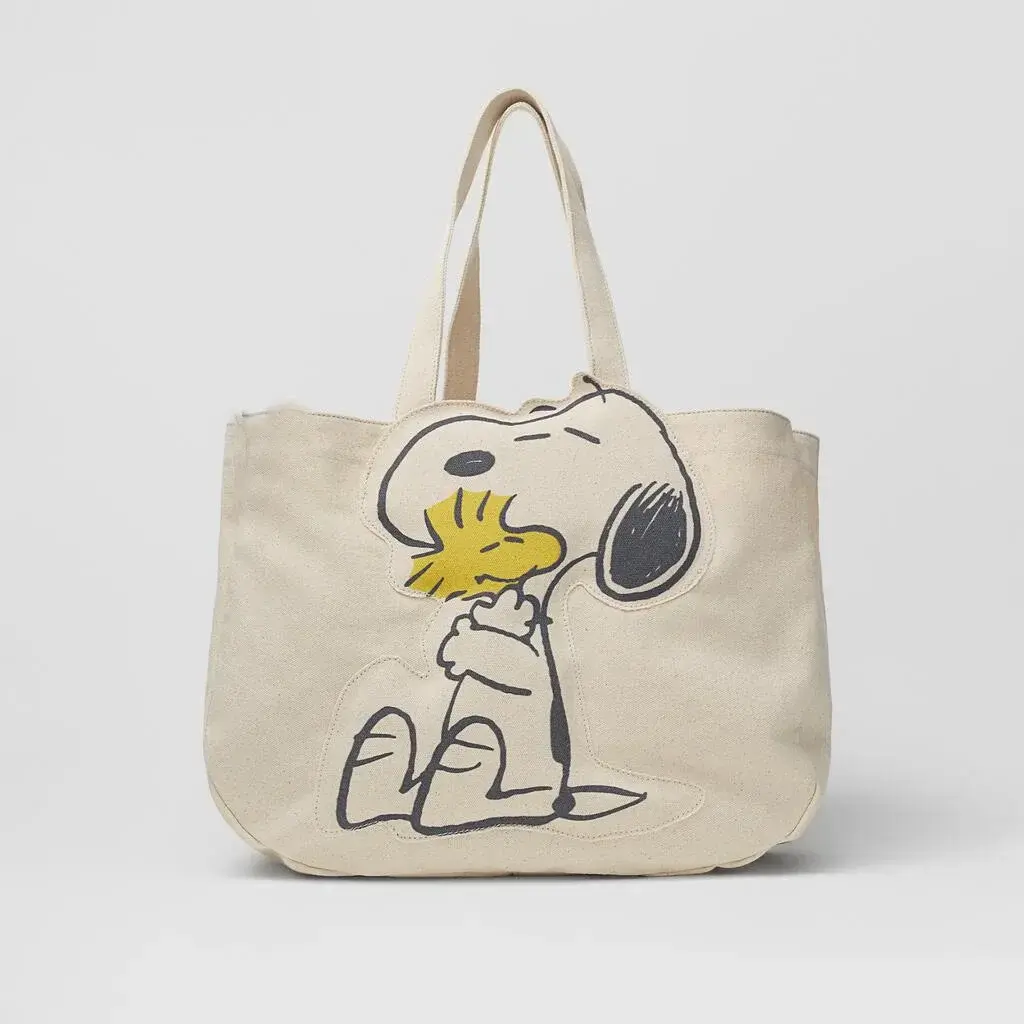 Snoopy Pattern Shopping storage Bag handbag New Cartoon cute Women's Canvas shoulder bag Tote Children's Girl's