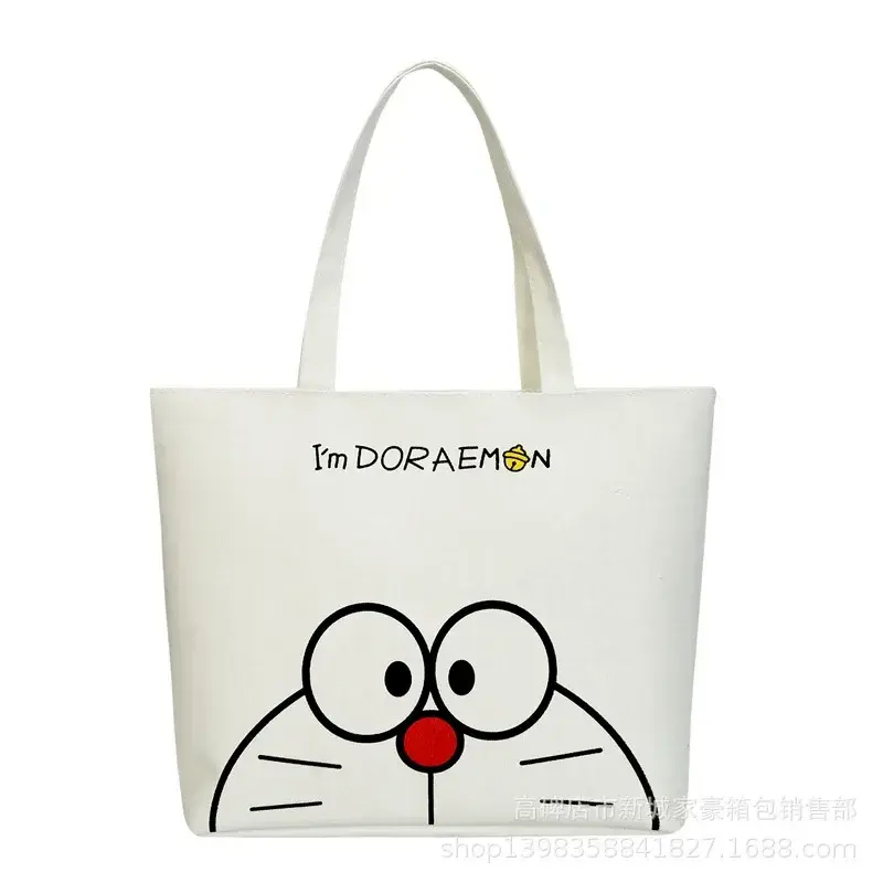 cartoon fashion High capacity men  handbag Doraemon canvas shoulder bag girl women cute Travel shopping storage bag