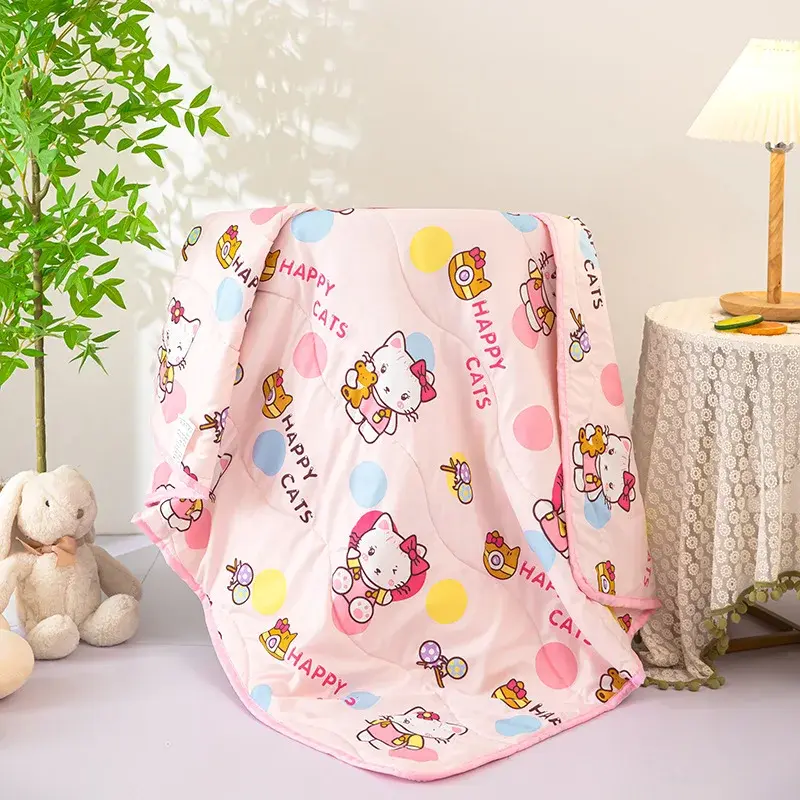 Sanrio kuromi baby blanket kindergarten nap girl air conditioning quilt hello kitty washe kid cotton quilt boy summer cool quilt