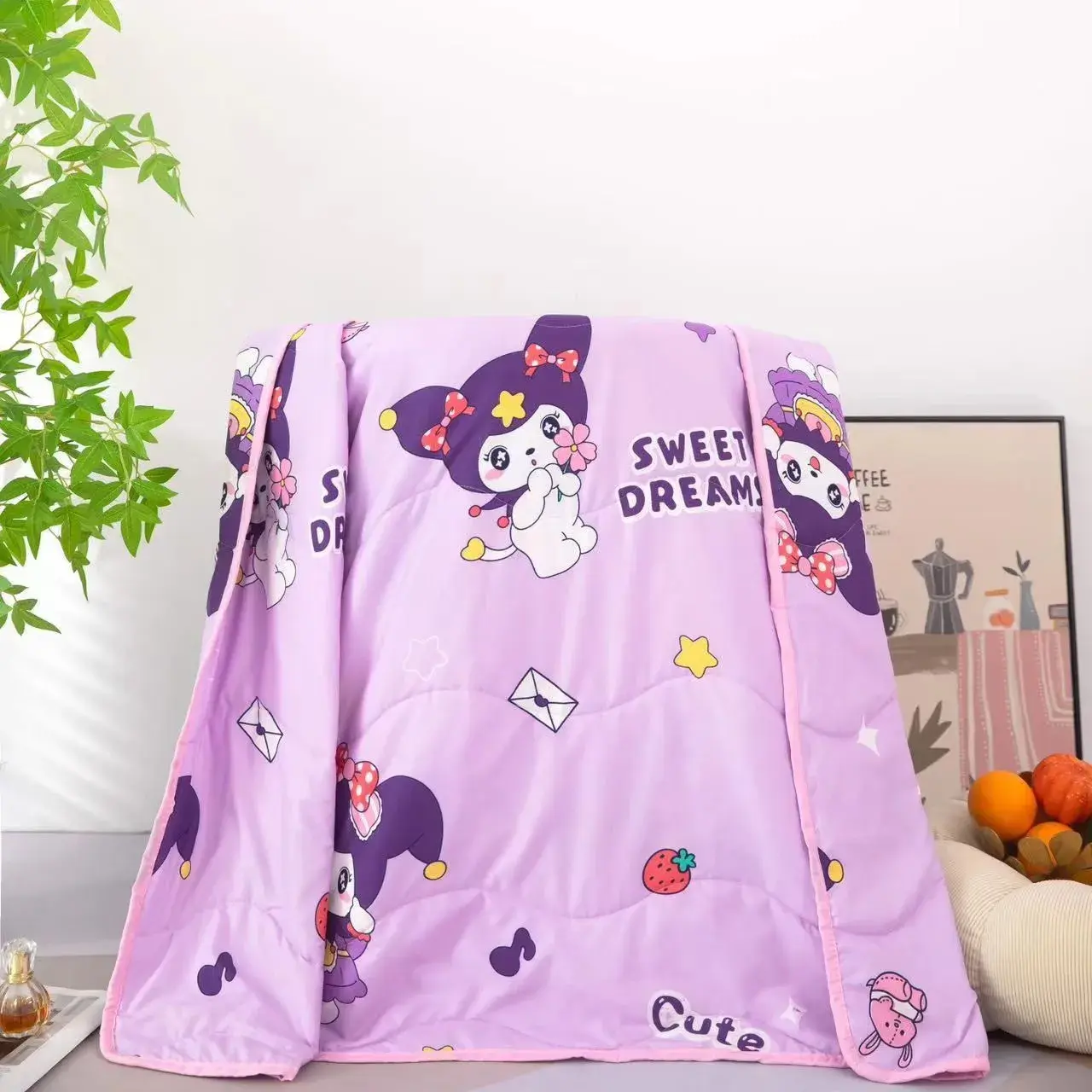 Sanrio kuromi baby blanket kindergarten nap girl air conditioning quilt hello kitty washe kid cotton quilt boy summer cool quilt