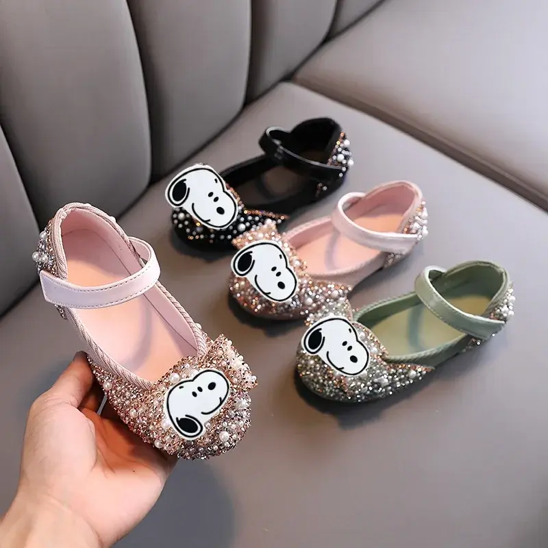 colorful diamond bow girls dance shoes performance Snoopy girls slippers shoes sandals spring and autumn new casual shoes