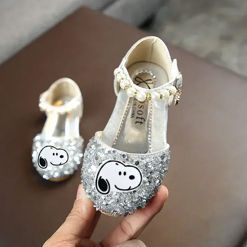 Snoopy Toddler shoes spring and summer new girls' Sandals shoes  baby children's casual shoes performance pearl dance