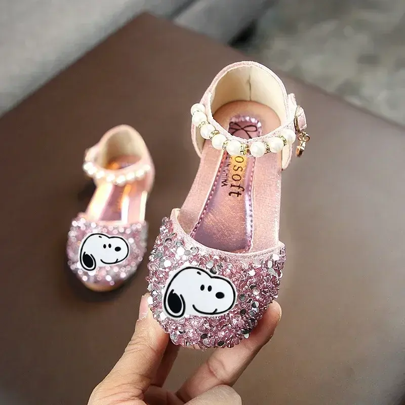 Snoopy Toddler shoes spring and summer new girls' Sandals shoes  baby children's casual shoes performance pearl dance