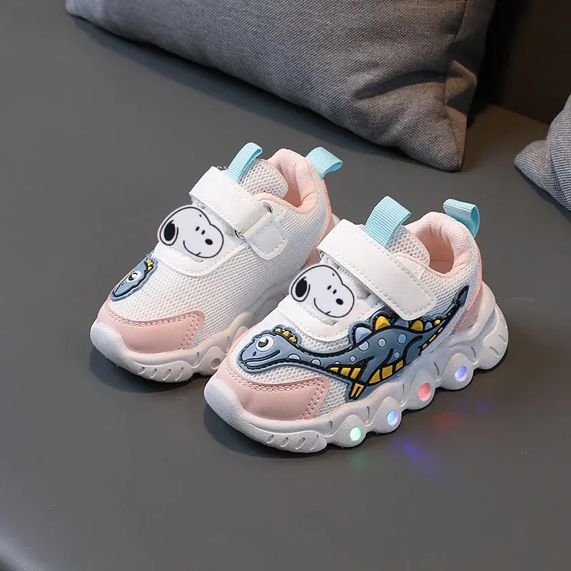 Snoopy Lighted Children Casual Shoes Cartoon Boy Girl Light LED Sports Shoes Spring Autumn Sneakers Breathable Toddler Shoes