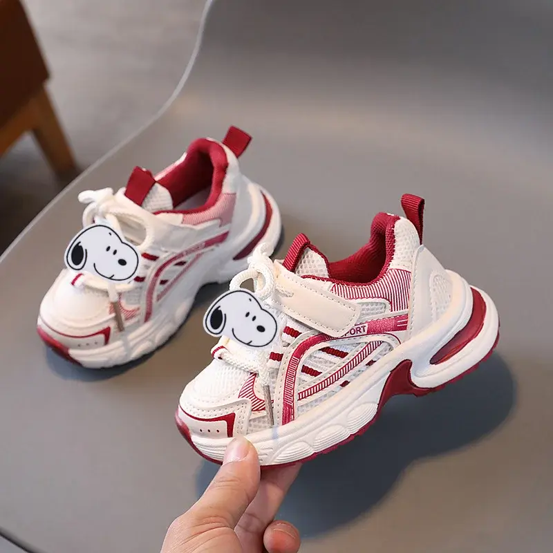 Snoopy Children's Sneakers Spring Autumn New Girl Breathable Net Toddler Shoes Baby Casual Shoes Boy sports Running Shoes