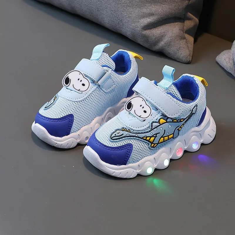 Snoopy Lighted Children Casual Shoes Cartoon Boy Girl Light LED Sports Shoes Spring Autumn Sneakers Breathable Toddler Shoes
