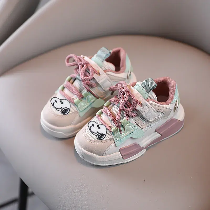 Snoopy Girls' Board Shoes Soft Sole Sneakers Spring and Fall New Children Sports Shoes Fashion Boys Breathable Casual Shoes