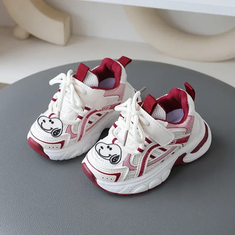 Snoopy Children's Sneakers Spring Autumn New Girl Breathable Net Toddler Shoes Baby Casual Shoes Boy sports Running Shoes