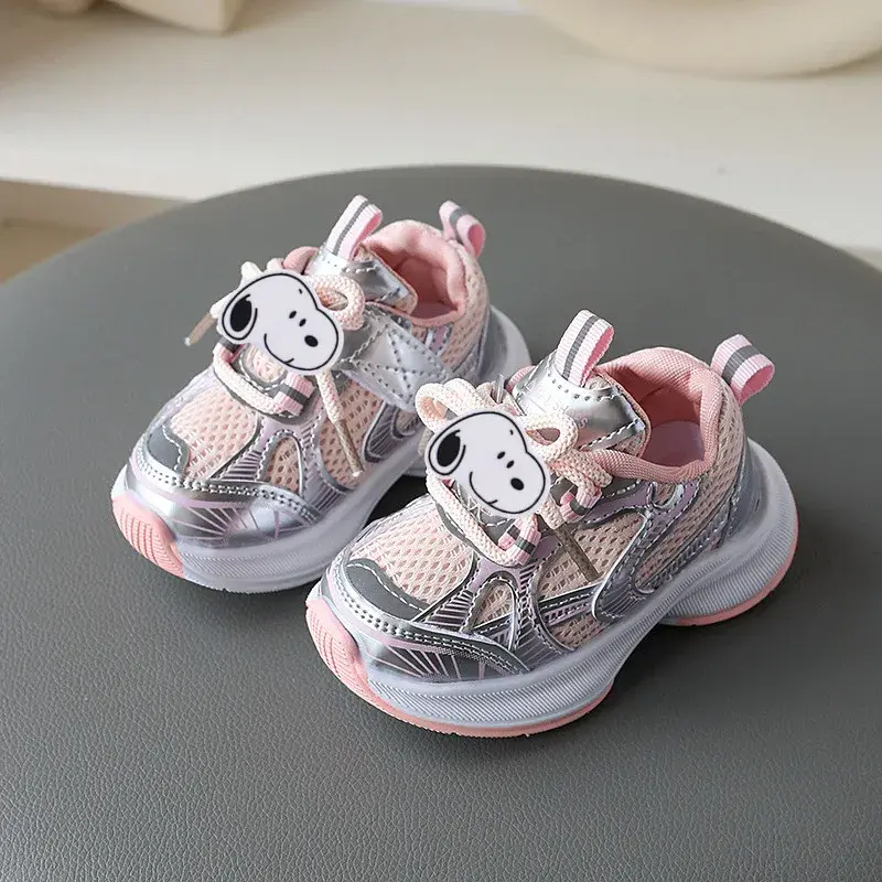 Snoopy children Casual Shoes boy Fashion Breathable Sneakers Girls Spring Summer Soft Sole Dad Running Shoes