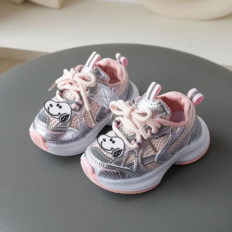 Snoopy children Casual Shoes boy Fashion Breathable Sneakers Girls Spring Summer Soft Sole Dad Running Shoes