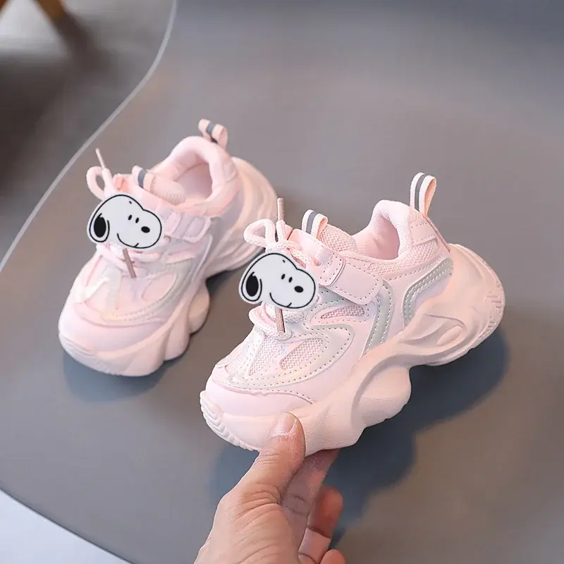 Snoopy Baby Sneakers children Non-Slip Breathable Mesh Casual Shoes Girls boy Toddler Shoes Spring Autumn Running shoes