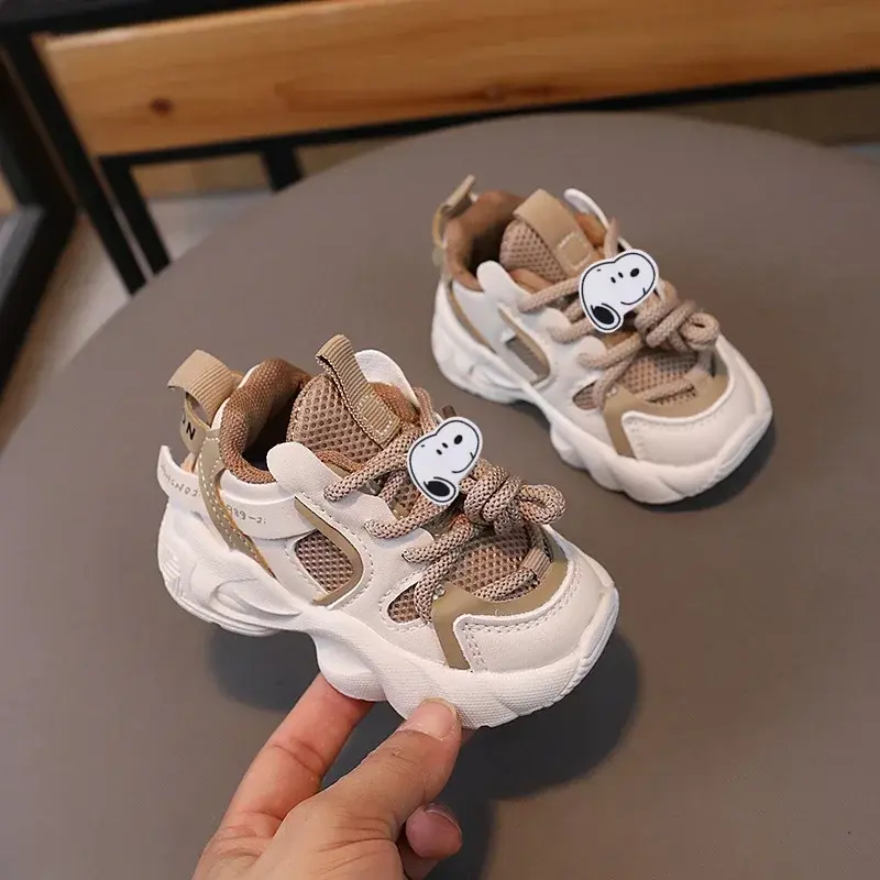 Spring and Autumn New Children Sneakers Snoopy Cartoon Boy Casual Shoes Girl Running Shoes  Non-slip Soft Sole Toddler Shoes