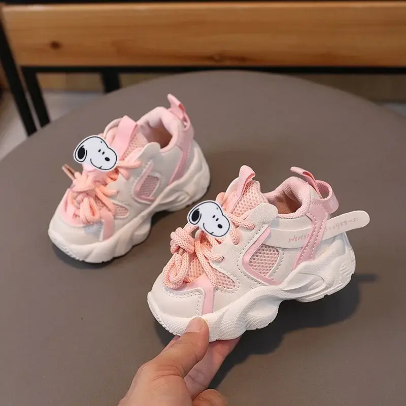 Spring and Autumn New Children Sneakers Snoopy Cartoon Boy Casual Shoes Girl Running Shoes  Non-slip Soft Sole Toddler Shoes
