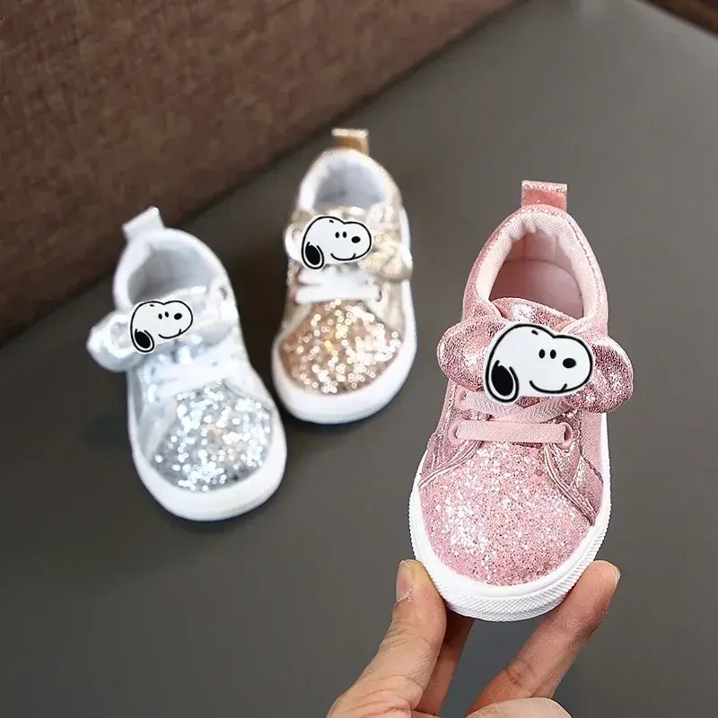 Snoopy spring summer new boy sports shoes children's casual shoes girls Toddler shoes sequined sneakers
