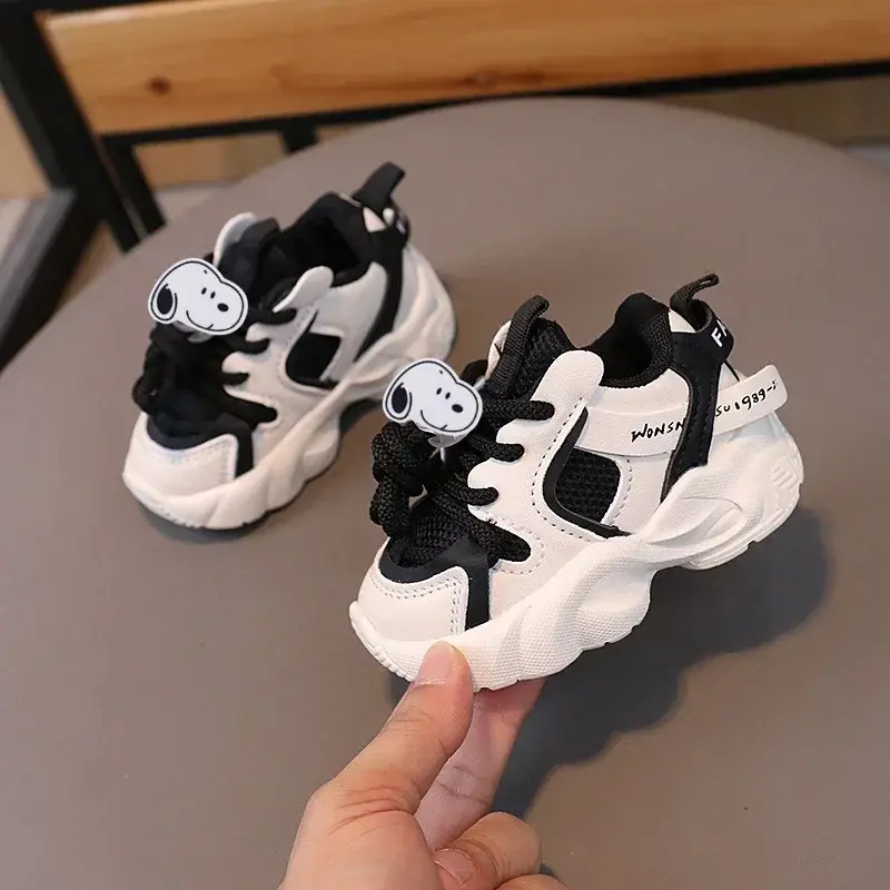 Spring and Autumn New Children Sneakers Snoopy Cartoon Boy Casual Shoes Girl Running Shoes  Non-slip Soft Sole Toddler Shoes