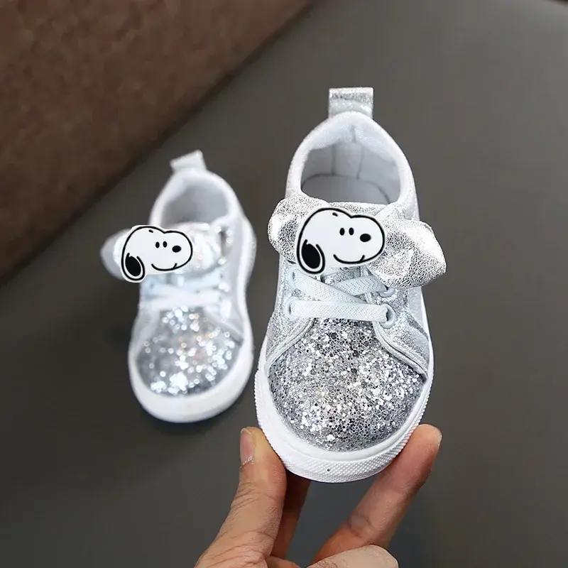 Snoopy spring summer new boy sports shoes children's casual shoes girls Toddler shoes sequined sneakers