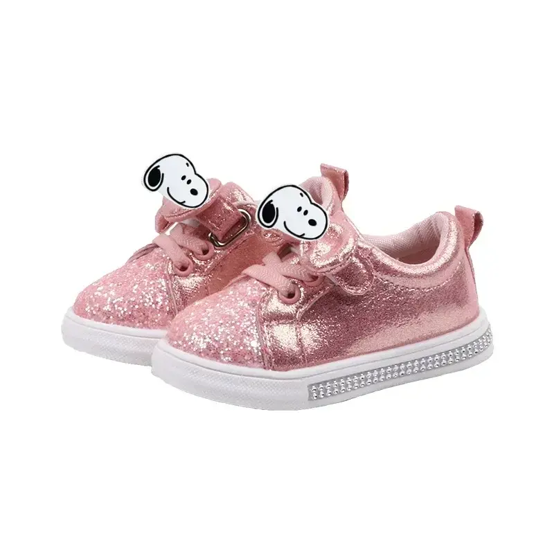 Snoopy spring summer new boy sports shoes children's casual shoes girls Toddler shoes sequined sneakers