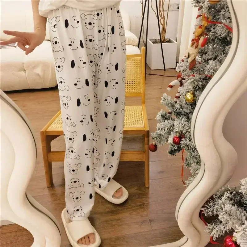 Snoopy Cartoon Pajama Pants Women's Spring and Autumn New Home Casual Summer Air Conditioned Pants Wear Casual Pants