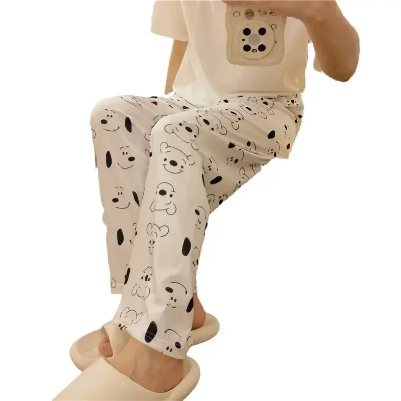 Snoopy Cartoon Pajama Pants Women's Spring and Autumn New Home Casual Summer Air Conditioned Pants Wear Casual Pants