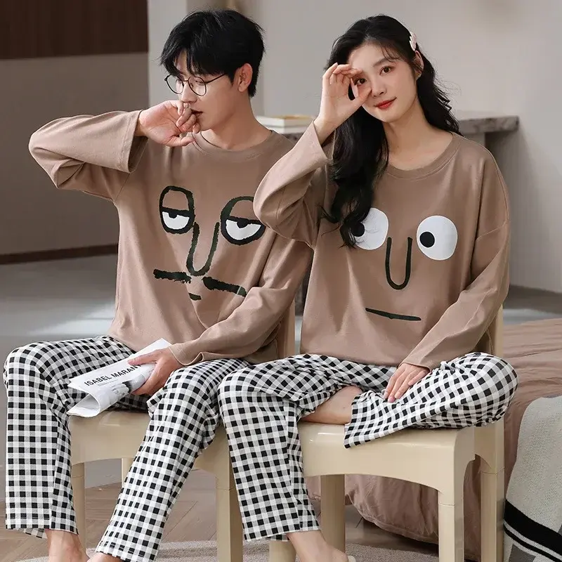 Snoopy Spring and Autumn Couple Pajamas Cartoon Long Sleeve Pants Boys girl nightwear Fashion Home Clothes sleepwear