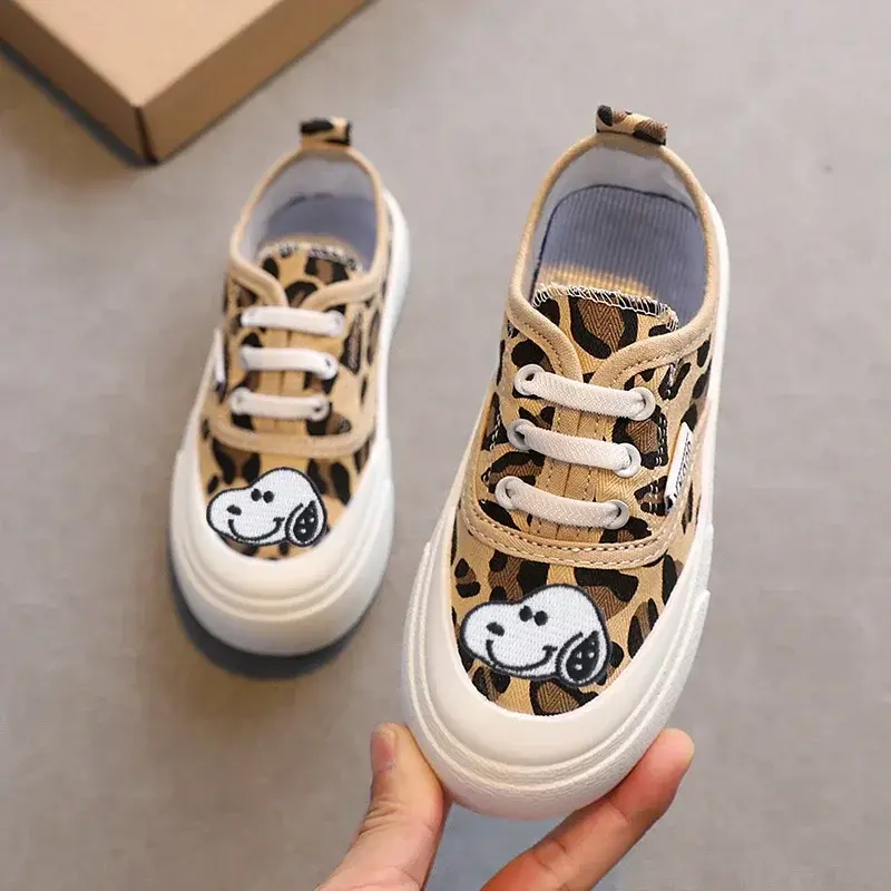 Snoopy Girls' skate shoes spring new children's canvas shoes baby toddler children's casual shoes
