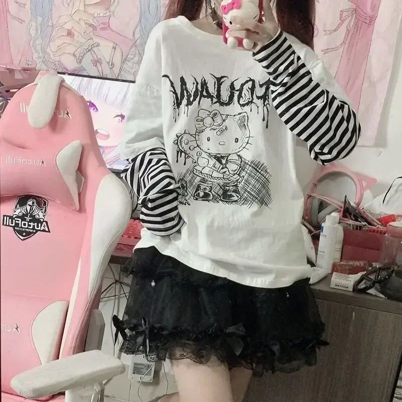 Sanrio hello kitty long-sleeved girl boy spring and autumn long-sleeved T-shirt cute cartoon bottoming shirt