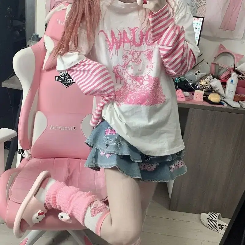 Sanrio hello kitty long-sleeved girl boy spring and autumn long-sleeved T-shirt cute cartoon bottoming shirt