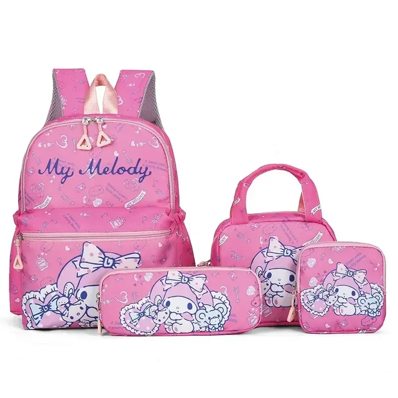 4pcs Sanrio hello kitty kuromi school bag cartoon backpack student backpack fashion cartoon pencil case shoulder messenger bag