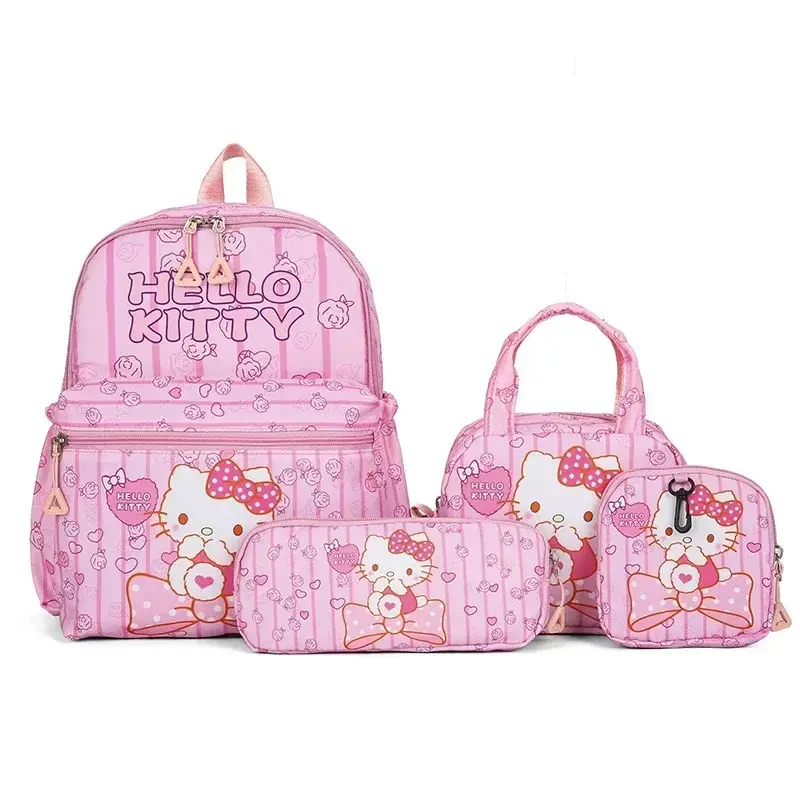 4pcs Sanrio hello kitty kuromi school bag cartoon backpack student backpack fashion cartoon pencil case shoulder messenger bag