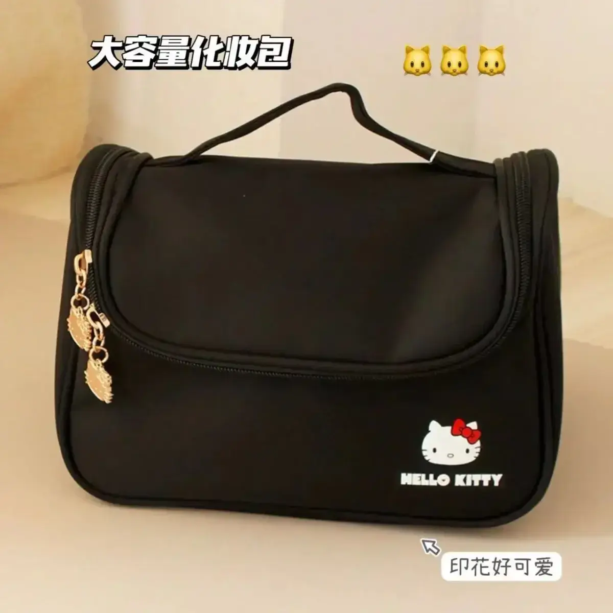 Sanrio hello kitty makeup cosmetic bag cute cartoon wash bag student travel storage bag handbag