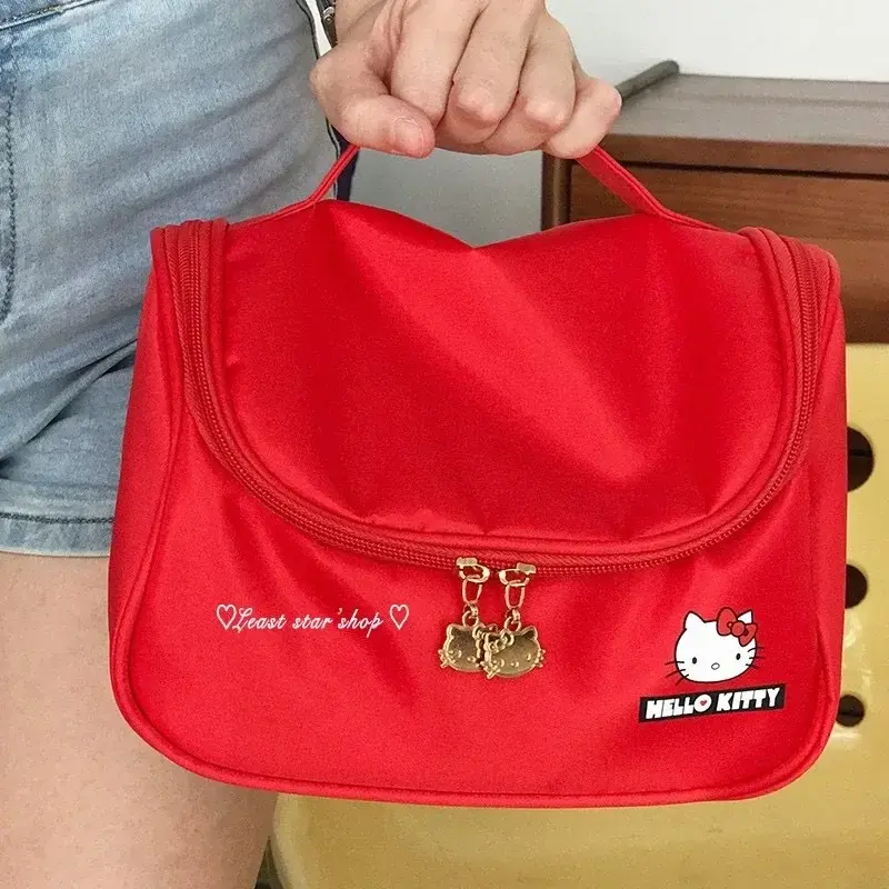Sanrio hello kitty makeup cosmetic bag cute cartoon wash bag student travel storage bag handbag