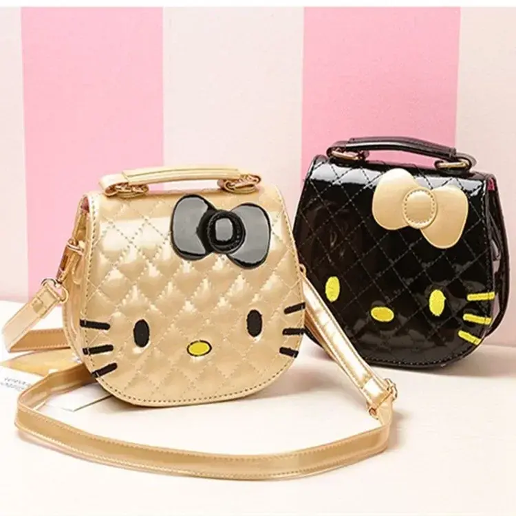Sanrio hello kitty handbag coin purse Children's messenger bag girl fashion princess handbag pu shoulder bag