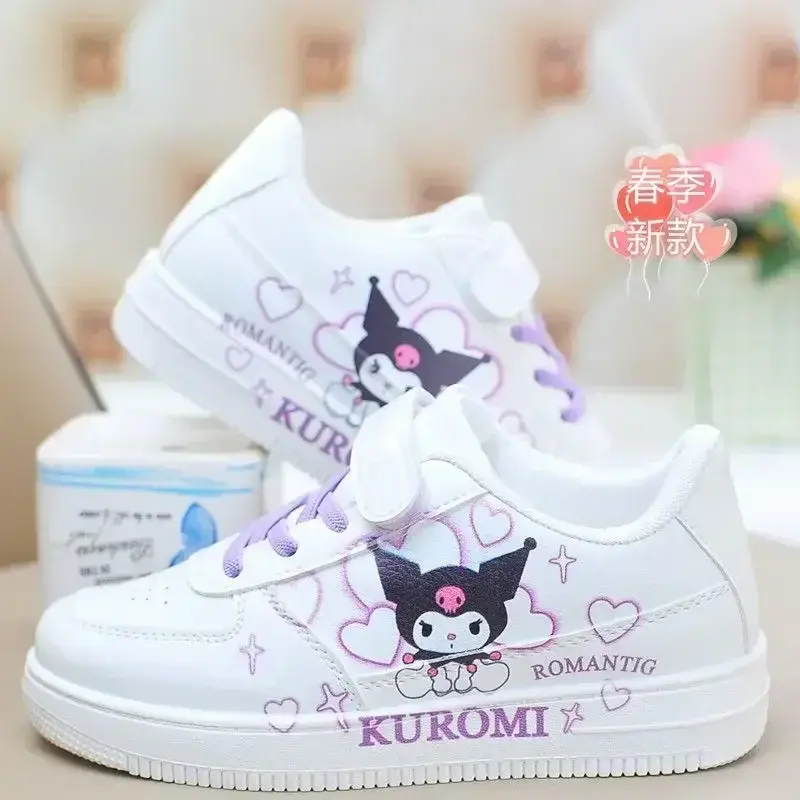 Sanrio hello kitty girls sneakers flat kuromi casual shoes spring and autumn student running shoes cinnamon board shoes