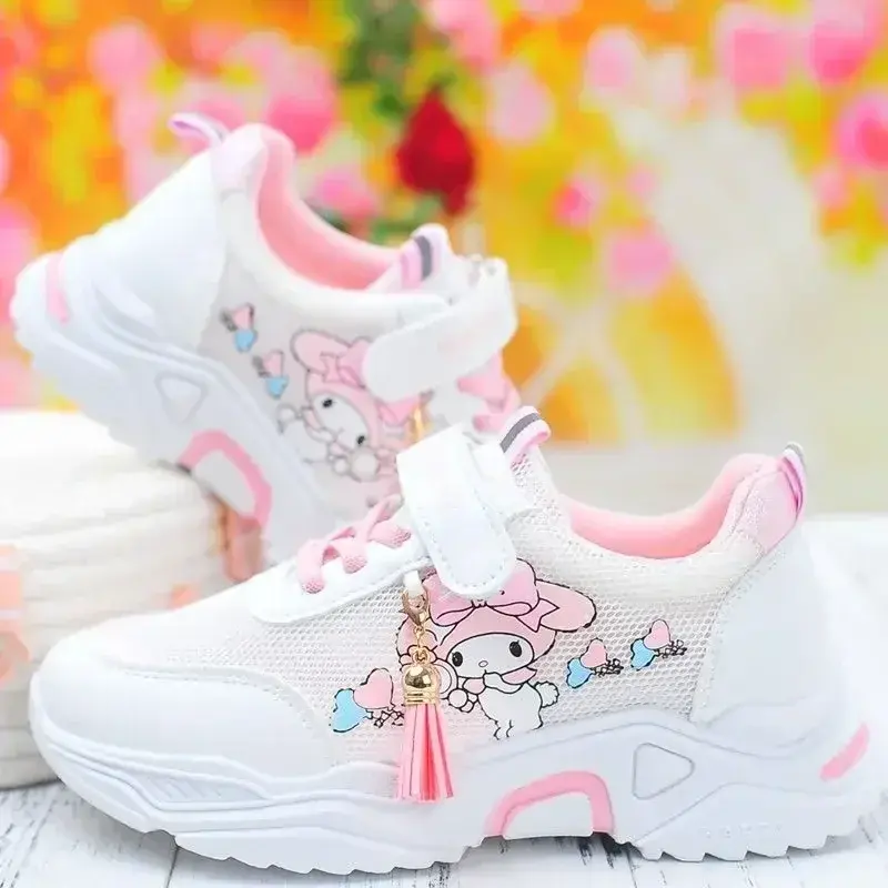 Sanrio hello kitty girls sneakers flat kuromi casual shoes spring and autumn student running shoes cinnamon board shoes
