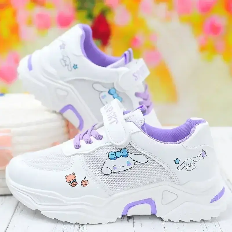 Sanrio hello kitty girls sneakers flat kuromi casual shoes spring and autumn student running shoes cinnamon board shoes