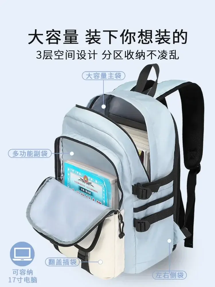 Doraemon Cartoon Children Schoolbag Primary School Students Grade 3 to Grade 9 Large Capacity boy and girl Backpacks 48x36x16cm