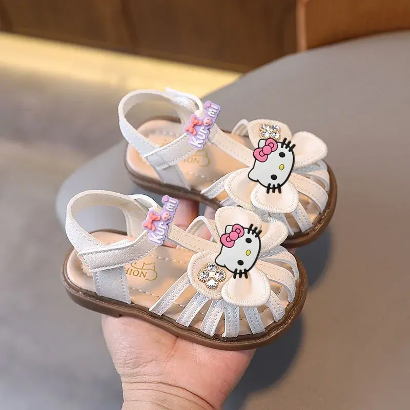 Sanrio kuromi hello kitty summer princess children soft soled baby toddler shoes baby breathable toecap beach shoes girl sandals