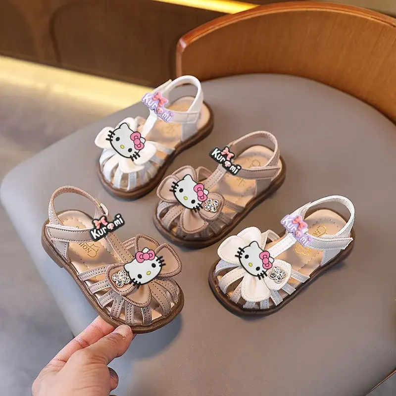 Sanrio kuromi hello kitty summer princess children soft soled baby toddler shoes baby breathable toecap beach shoes girl sandals
