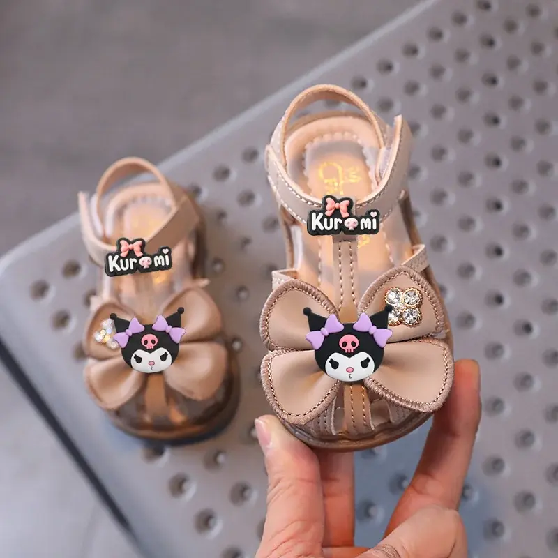 Sanrio kuromi hello kitty summer princess children soft soled baby toddler shoes baby breathable toecap beach shoes girl sandals
