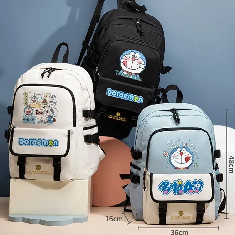 Doraemon Cartoon Children Schoolbag Primary School Students Grade 3 to Grade 9 Large Capacity boy and girl Backpacks 48x36x16cm