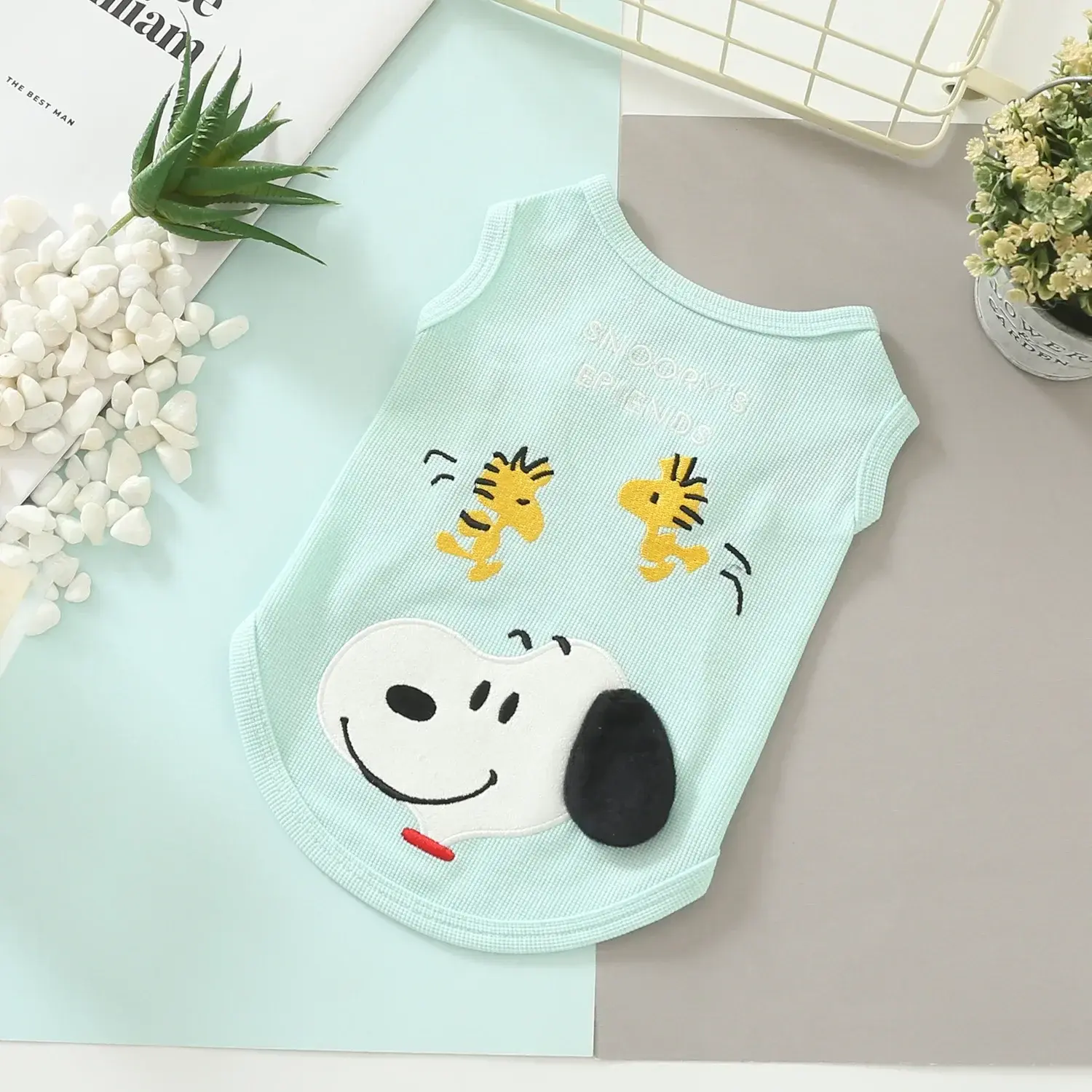 Snoopy Pet Clothes T-Shirt Short Sleeve Vest Pet Dog Clothes Summer Cartoon Pet Vest Cute Dog Coat