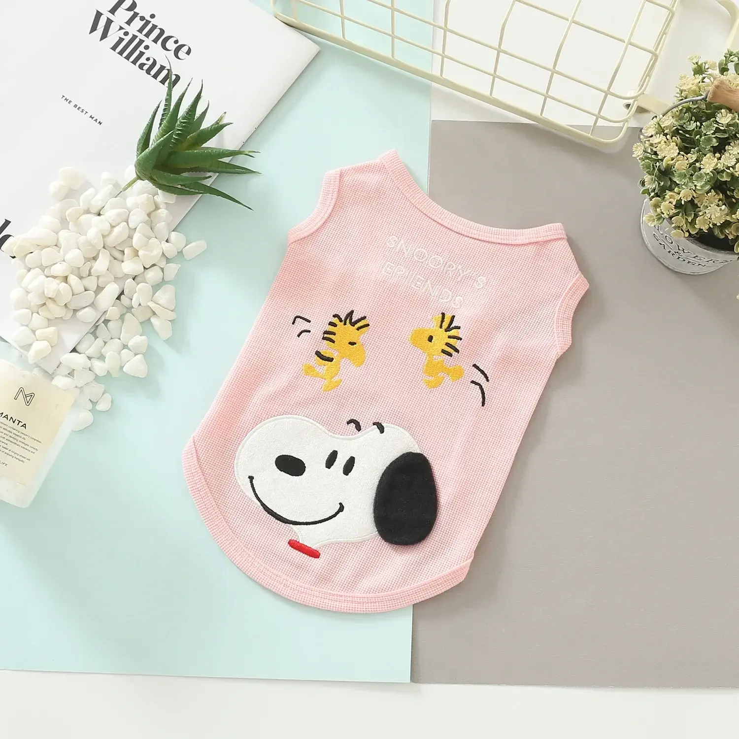 Snoopy Pet Clothes T-Shirt Short Sleeve Vest Pet Dog Clothes Summer Cartoon Pet Vest Cute Dog Coat